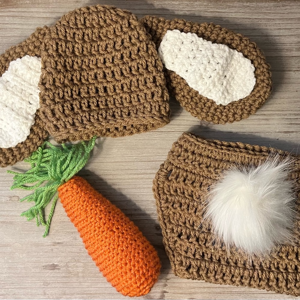 Bunny Newborn Photoshoot 3-Piece Outfit
